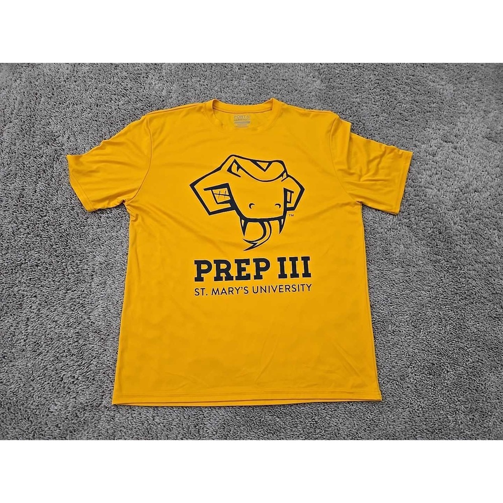 St. Mary's University PREP III T Shirt Mens M Short Sleeve Port & Company Yellow